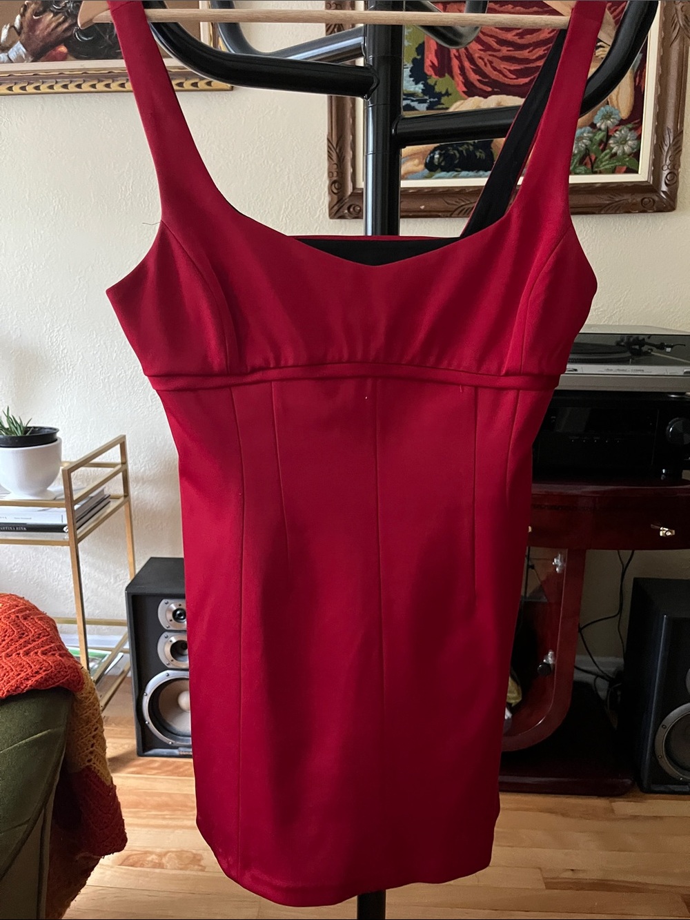 Zara Red Sleeveless Mini Sheath Dress